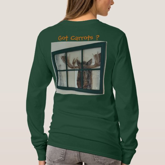 Niedlicher Moose Picture Frame in Window Got Elch? T-Shirt (Rückseite)