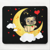 Niedlicher Mops am Mondwald Mousepad (Vorne)