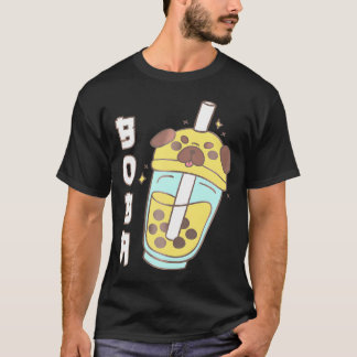 Niedlicher Mops Boba Tea Kawaii Anime Japanischer  T-Shirt