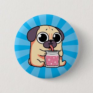 Niedlicher Mops Button