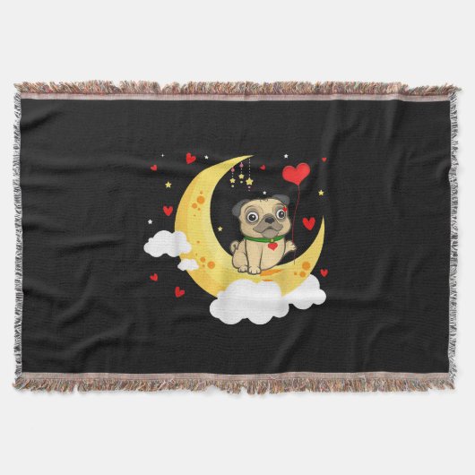 Niedlicher Mops Der Valentinstag Mops Hund Lover Decke (Vorderseite)