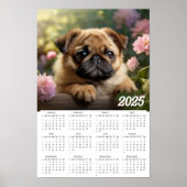 Niedlicher Mops Dog 2025 Kalender Poster (Vorne)