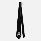 Niedlicher Mops Dog Black Neck Tie Krawatte (Vorderseite)