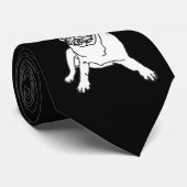 Niedlicher Mops Dog Black Neck Tie Krawatte (Gerollt)