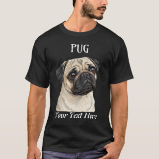 Niedlicher Mops Dog Breed Graphic T-Shirt anpassba