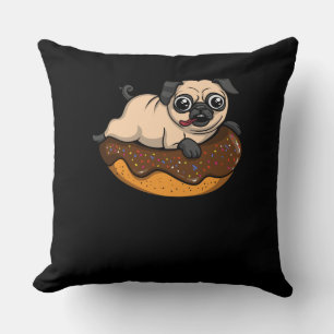 Niedlicher Mops Dog Donut Lover Pet Kissen