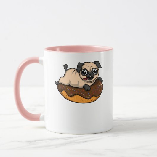 Niedlicher Mops Dog Donut Lover Pet Tasse (Links)