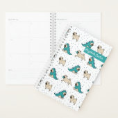 Niedlicher Mops Dog Muster Monogramm Planer (Anzeige)