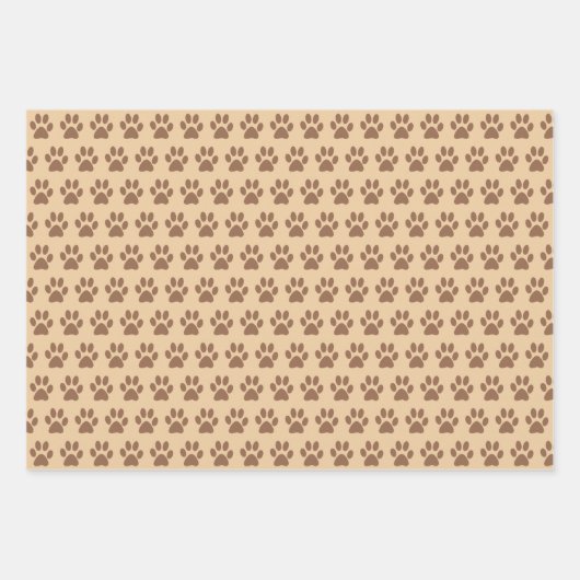 Niedlicher Mops Dog Paws Wrapping Paper Set 3 Geschenkpapier Set (Vorderseite 3)