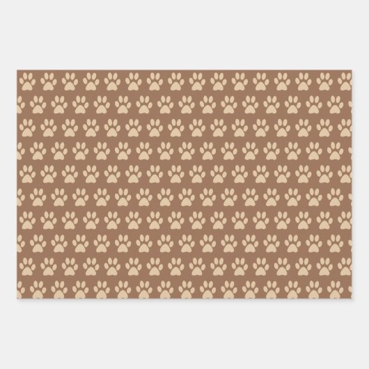 Niedlicher Mops Dog Paws Wrapping Paper Set 3 Geschenkpapier Set (Vorderseite 2)