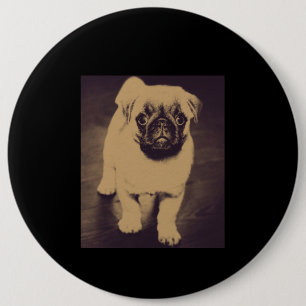Niedlicher Mops Dog Portrait Button