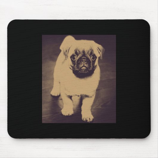 Niedlicher Mops Dog Portrait Mousepad (Vorne)