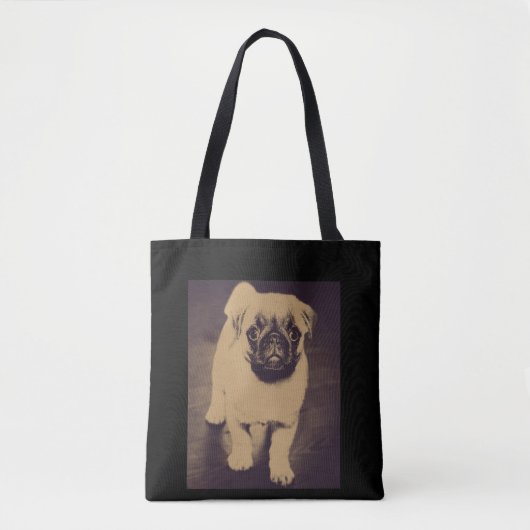 Niedlicher Mops Dog Portrait Tasche (Vorderseite)