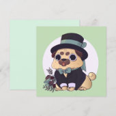 Niedlicher Mops Einladung (Vorne/Hinten)