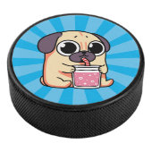 Niedlicher Mops Eishockey Puck (3/4)