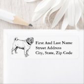 Niedlicher Mops Eleganter Hund Zeichnend (Insitu)