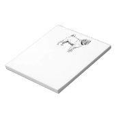 Niedlicher Mops Eleganter Hund Zeichnend Notizblock (Rotiert)