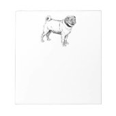 Niedlicher Mops Eleganter Hund Zeichnend Notizblock (Vorderseite)