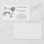 Niedlicher Mops Eleganter Hund Zeichnend Visitenkarte (Vorne/Hinten)