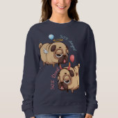 Niedlicher Mops Engel/Teufel Sweatshirt (Vorderseite)