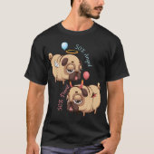 Niedlicher Mops Engel/Teufel T-Shirt (Vorderseite)