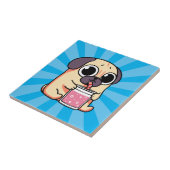 Niedlicher Mops Fliese (Seite)