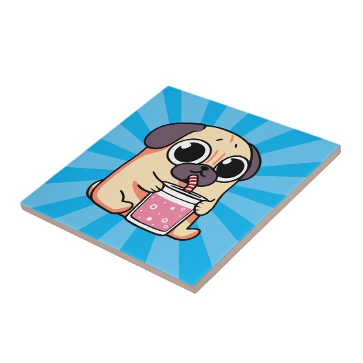 Niedlicher Mops Fliese (Seite)