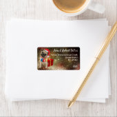 Niedlicher Mops, französischer Bulldogge Adressaufkleber (Insitu)