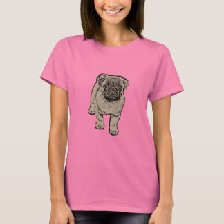 Niedlicher Mops Frauenkleid - Rot T-Shirt
