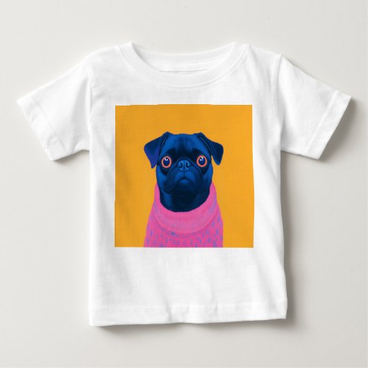 Niedlicher Mops Funny Baby T-shirt (Vorderseite)