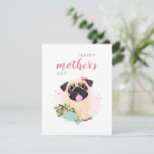 Niedlicher Mops Glücksfall Muttertagskarte Karte (Stehend Vorderseite)