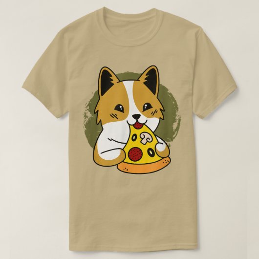 Niedlicher Mops Graphic Pizza Lover Eating Italian T-Shirt (Design vorne)