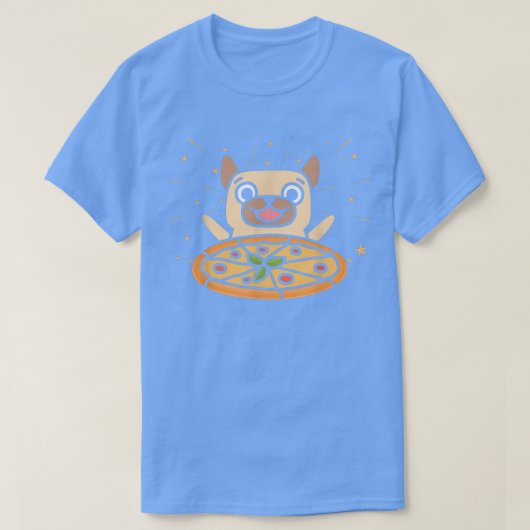 Niedlicher Mops Graphic Pizza Lover Eating Italian T-Shirt (Design vorne)