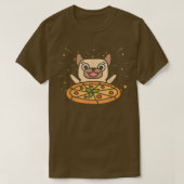 Niedlicher Mops Graphic Pizza Lover Eating Italian T-Shirt (Design vorne)