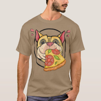 Niedlicher Mops Graphic Pizza Lover Eating Italian T-Shirt