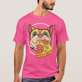 Niedlicher Mops Graphic Pizza Lover Eating Italian T-Shirt