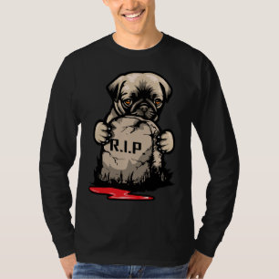 Niedlicher Mops Grave Stone Classic T - Shirt 950