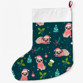 Niedlicher Mops Großer Weihnachtsstrumpf (Rückseite)