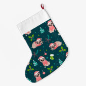 Niedlicher Mops Großer Weihnachtsstrumpf (Rückseite (Hängend))