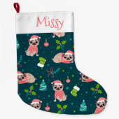 Niedlicher Mops Großer Weihnachtsstrumpf (Vorderseite)