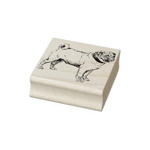 Niedlicher Mops Gummistempel