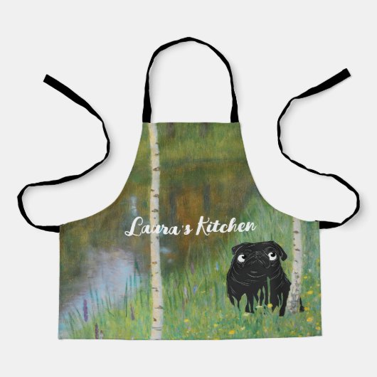 Niedlicher Mops Gustav Klimt Forest Child Schürze (Vorderseite)