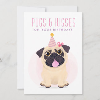 Niedlicher Mops Happy Birthday Card Feiertagskarte