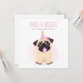 Niedlicher Mops Happy Birthday Card Karte (Vorderseite/Rückseite Beispiel)