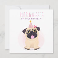 Niedlicher Mops Happy Birthday Card Karte