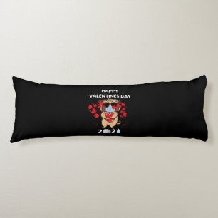 Niedlicher Mops Herzgefühl Maske Happy Valentines Seitenschläferkissen