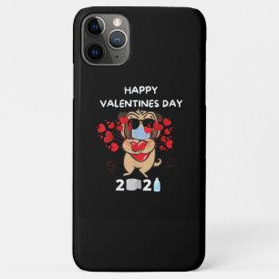 Niedlicher Mops Herzgefühl Maske Happy Valentinsta Case-Mate iPhone Hülle