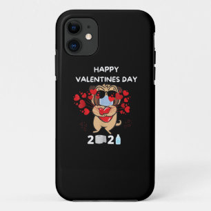 Niedlicher Mops Herzgefühl Maske Happy Valentinsta Case-Mate iPhone Hülle