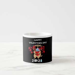 Niedlicher Mops Herzgefühl Maske Happy Valentinsta Espressotasse