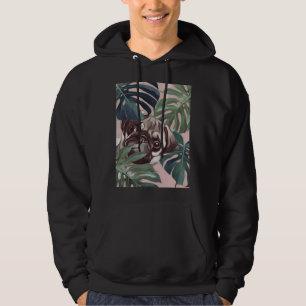 niedlicher Mops hinter drei Blätter Klassischer T Hoodie